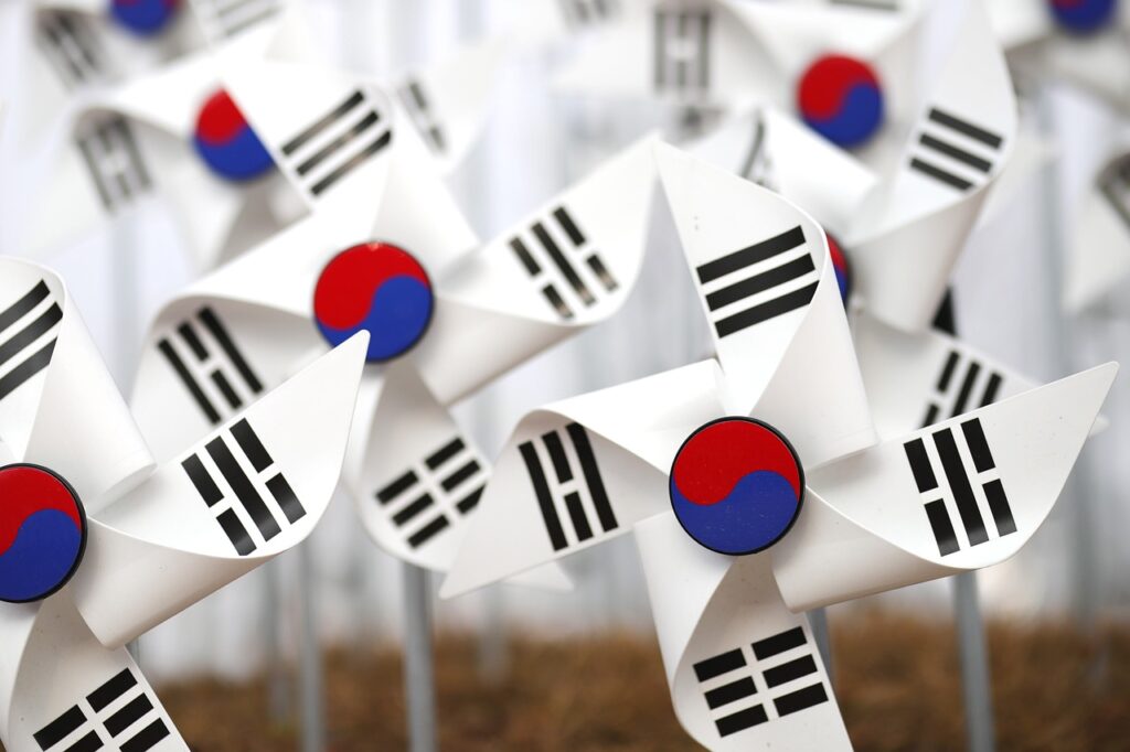 pinwheel, south korean flag, flag